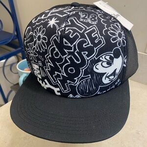 Disney Mickey Mouse Black and White Mens Hat NWT